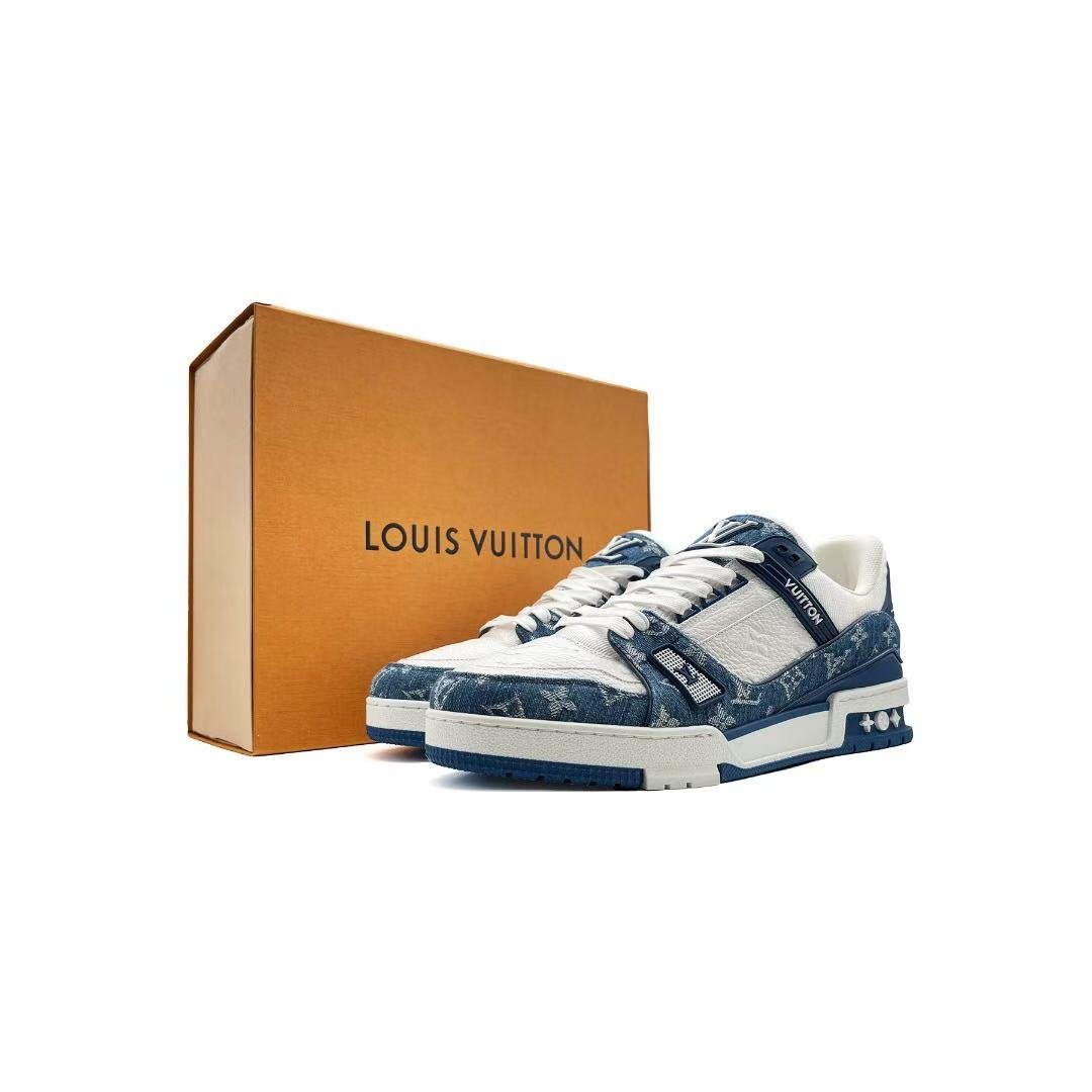 Louis Vuitton Denim Monogram Trainer Sneakers