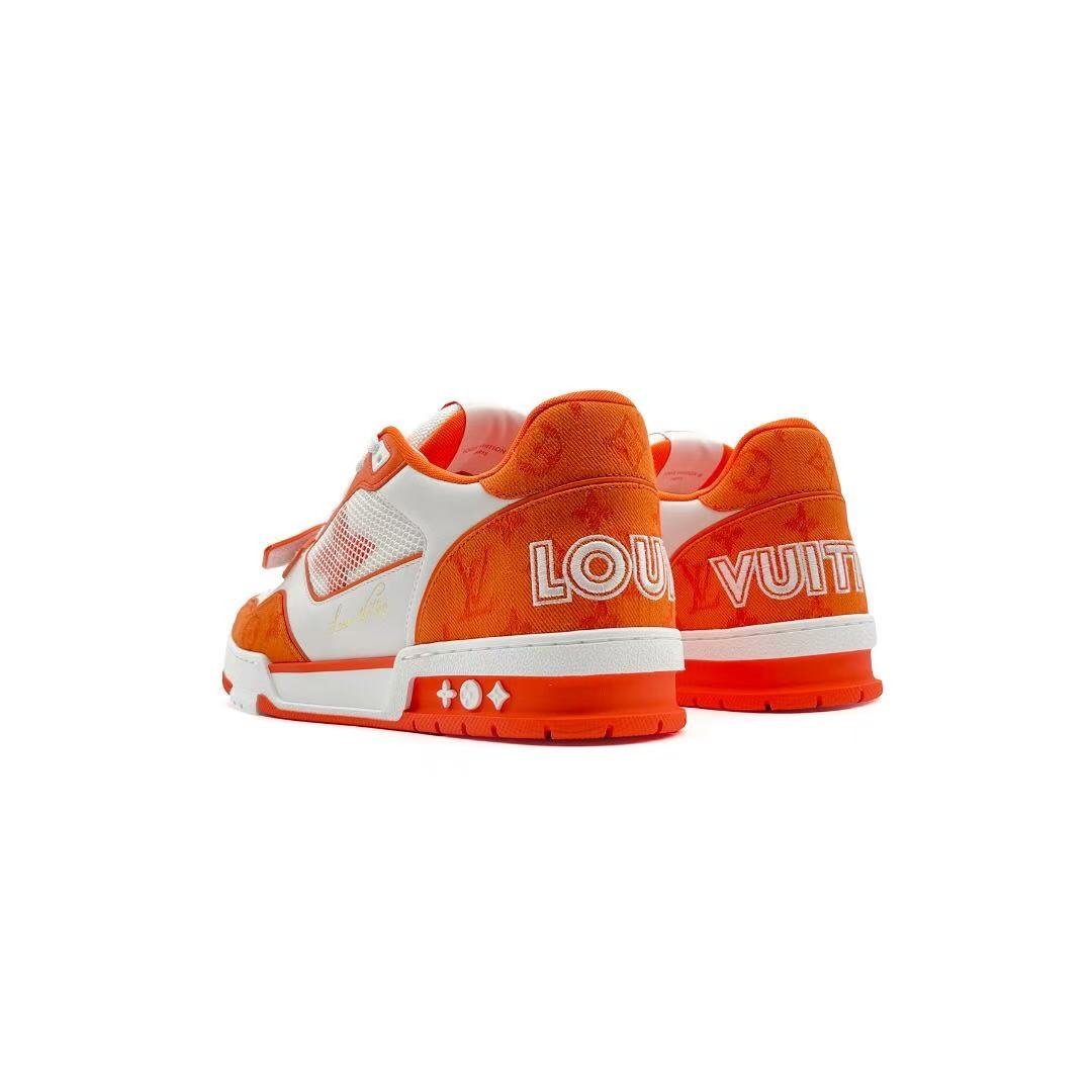 Louis Vuitton Orange Monogram Trainer Sneakers