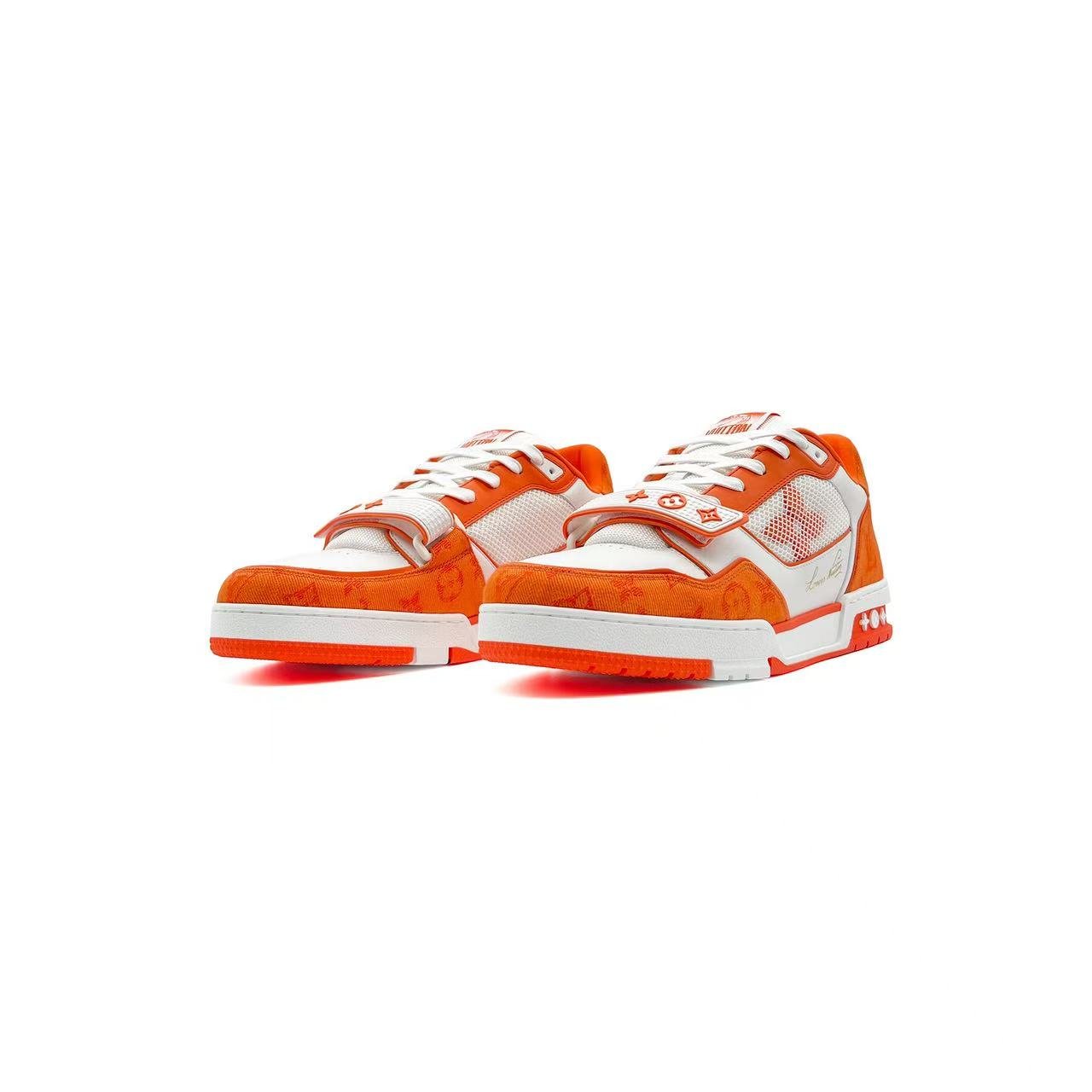 Louis Vuitton Orange Monogram Trainer Sneakers