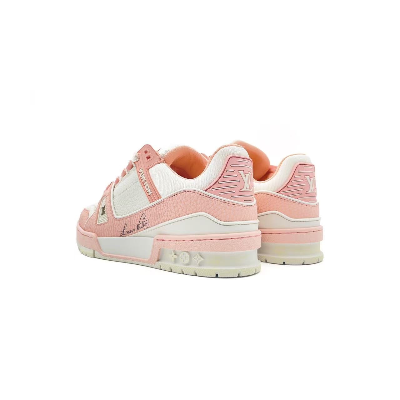 Louis Vuitton Pink & White Trainer Sneakers